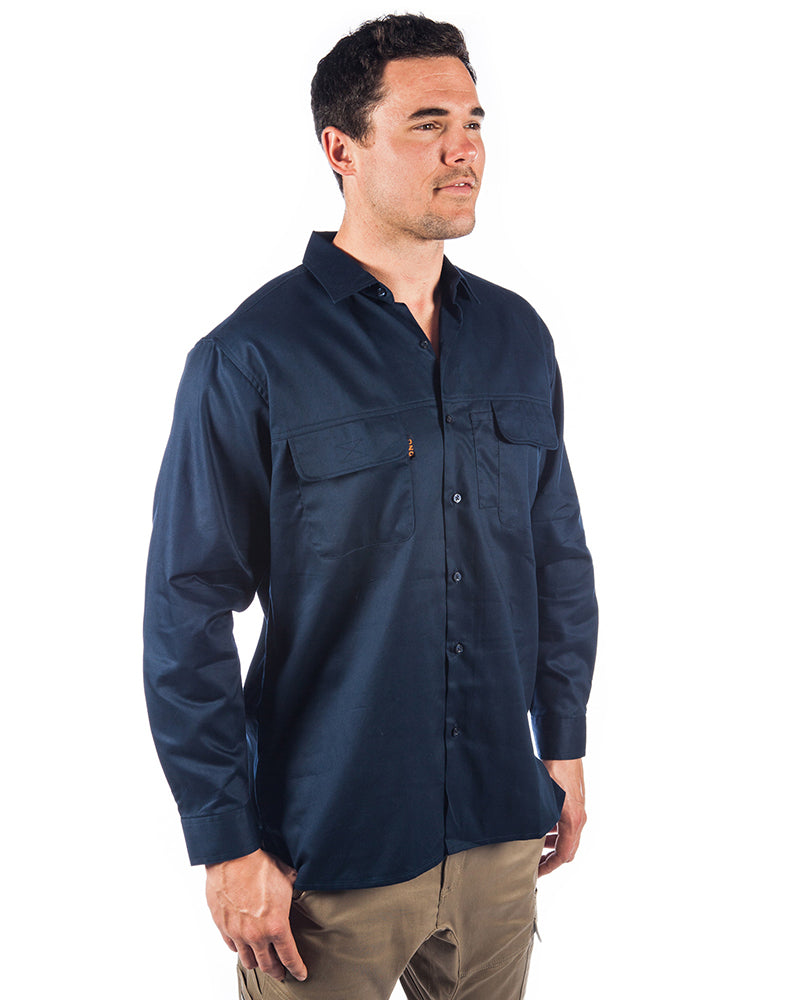 Three Way Cool Breeze Work Shirt Long Sleeve - Navy