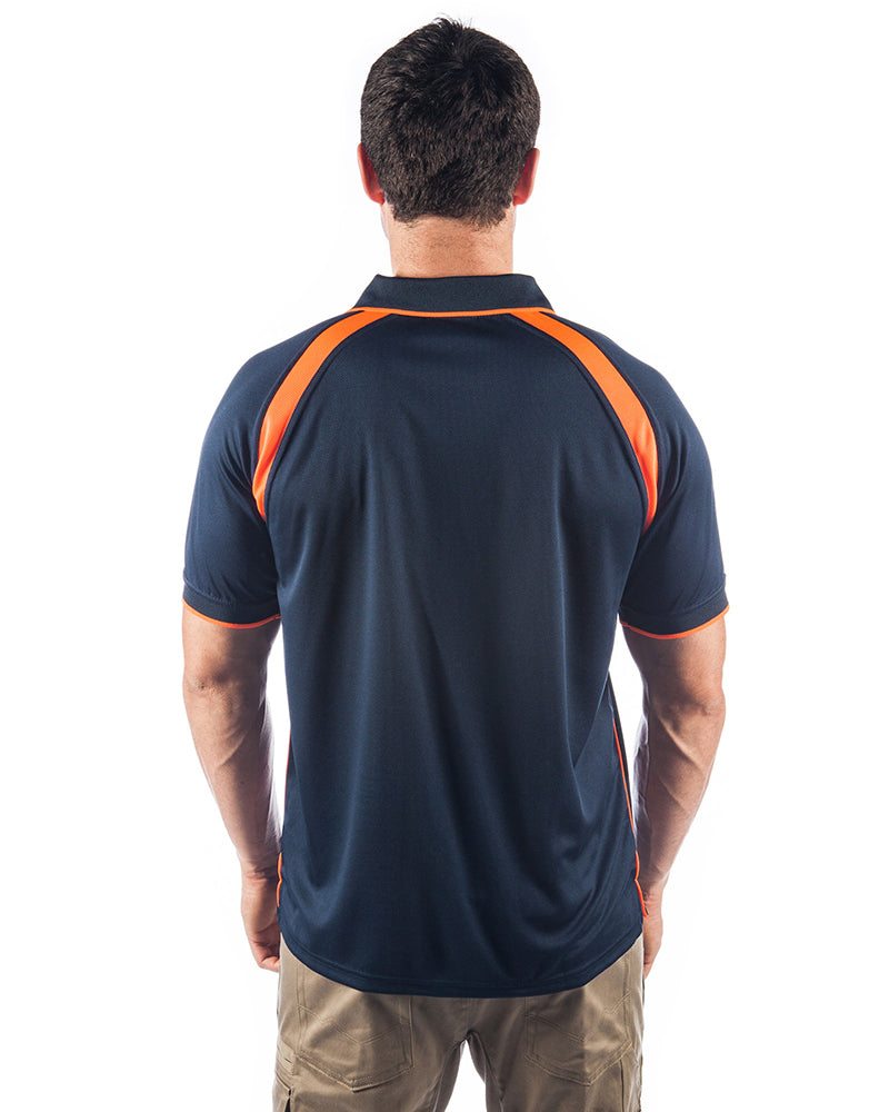 Cool Breathe Contrast Polo Short Sleeve - Navy/Orange