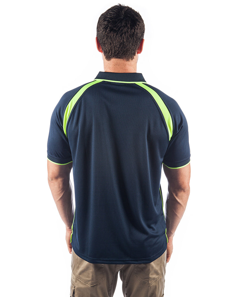 Cool Breathe Contrast Polo Short Sleeve - Navy/Yellow