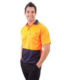Hi Vis Cool Breathe Polo Shirt SS - Orange/Navy