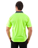 Hi Vis Cool Breathe Polo Shirt SS - Yellow/Navy