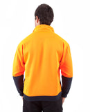 Half Zip Sweat Shirt LS - Orange/Navy