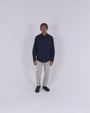 Closed Front Cotton Twill Shirt LS - French Navy