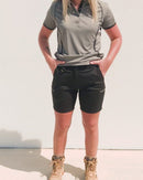 Womens Stretch Cotton Short - Black