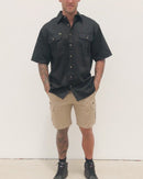 Stretch Cotton Cargo Short - Stone