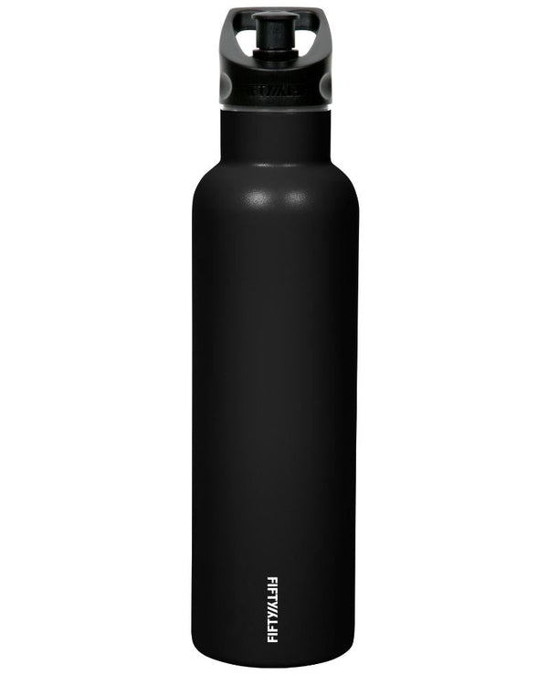 621ml Bottle With Black Sports Lid - Matte Black