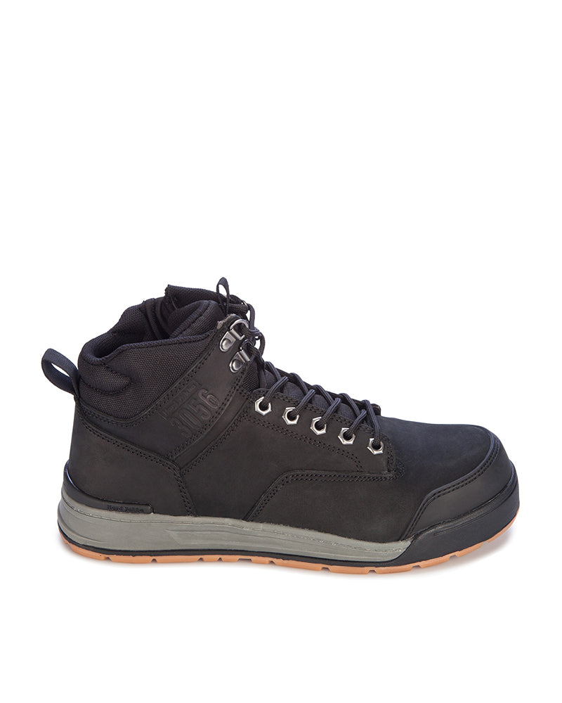 3056 Lace Zip Safety Boot - Black