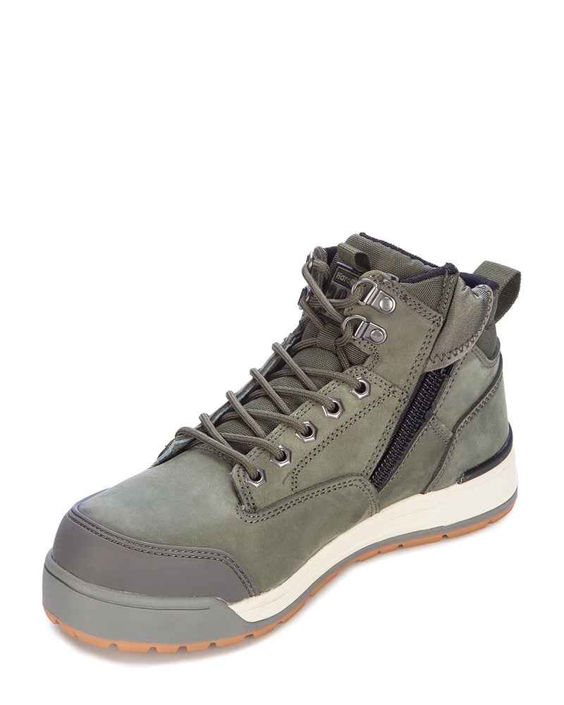 3056 Lace Zip Safety Boot - Olive