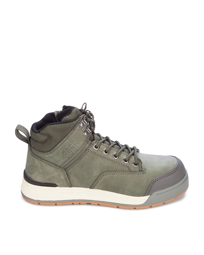 3056 Lace Zip Safety Boot - Olive