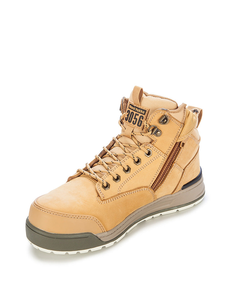 Hard Yakka 3056 Lace Zip Safety Boot Wheat Buy Online