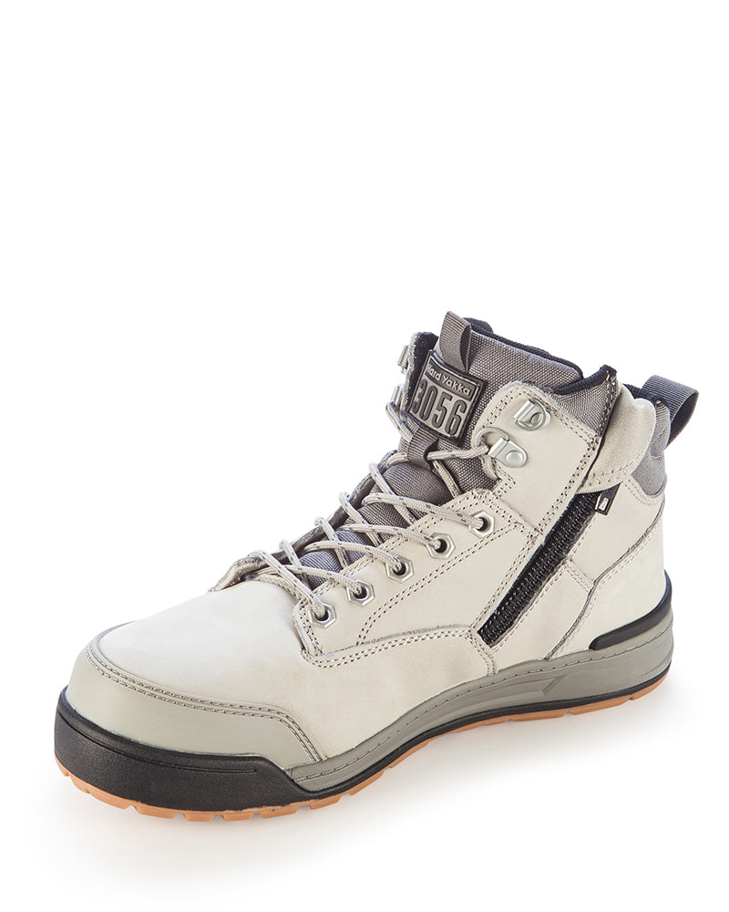 3056 Lace Zip Safety Boot - Grey