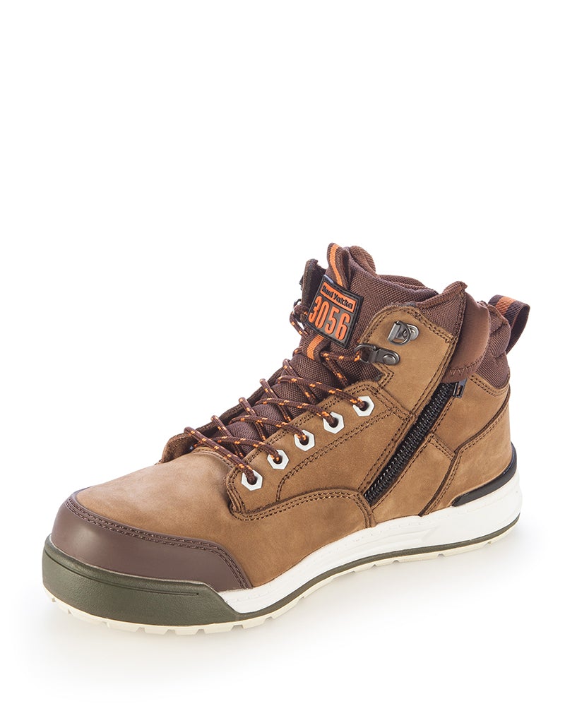3056 Lace Zip Safety Boot - Oak