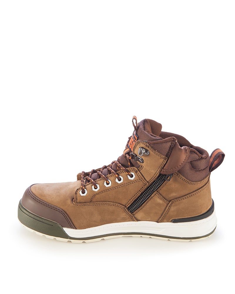 3056 Lace Zip Safety Boot - Oak