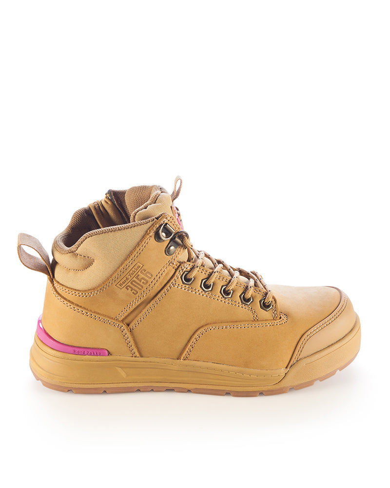 Womens 3056 Zip Side Safety Boot - Wheat