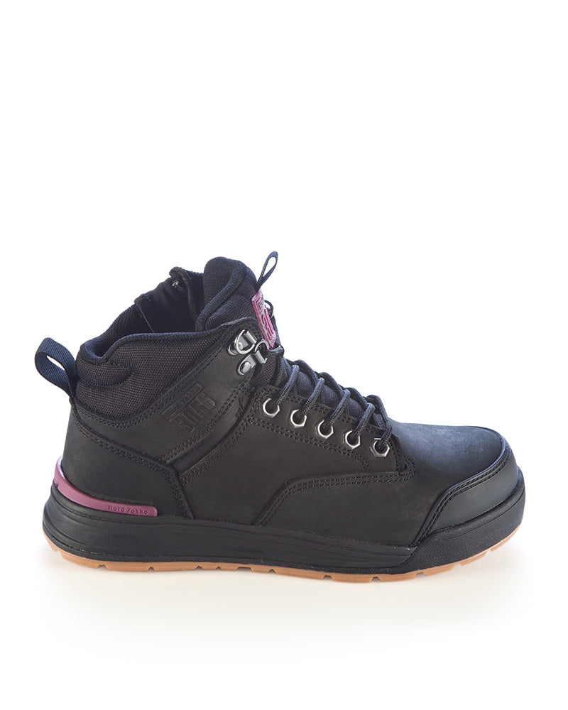 Womens 3056 Zip Side Safety Boot - Black