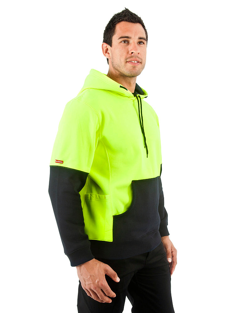 Brushed Fleece Hoodie Yellow Navy