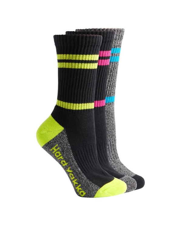 Womens Crew 3 Pack Work Socks - Multi