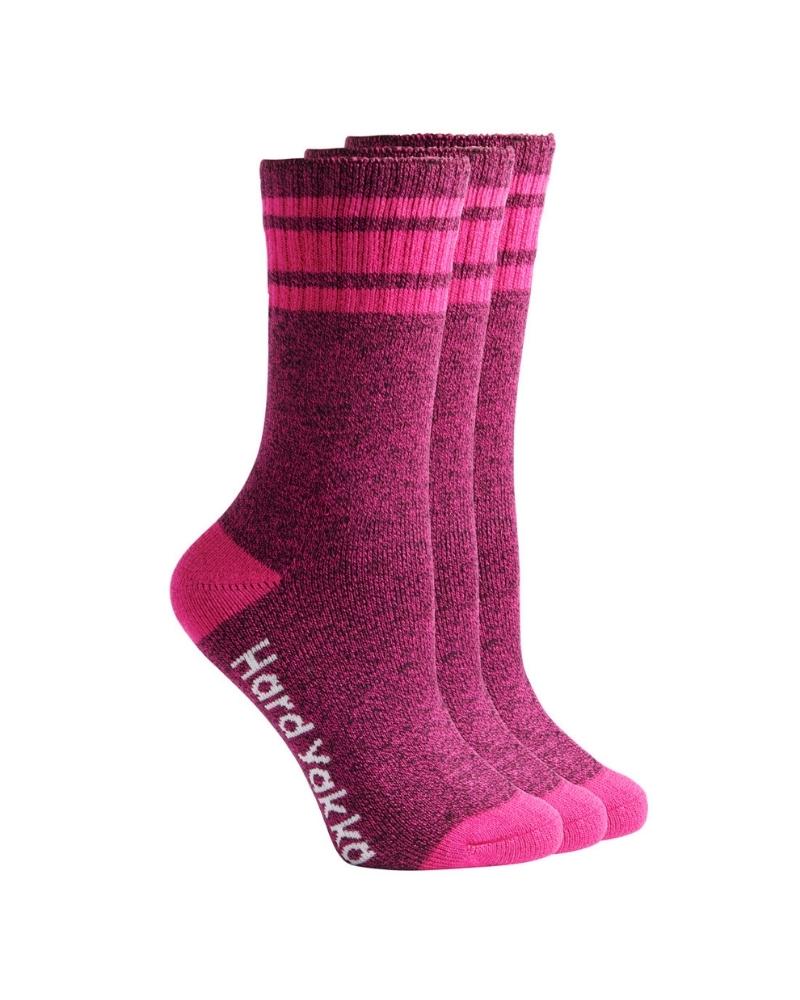 Hard Yakka Womens Bamboo Socks Pack Pink/Marle Buy Online