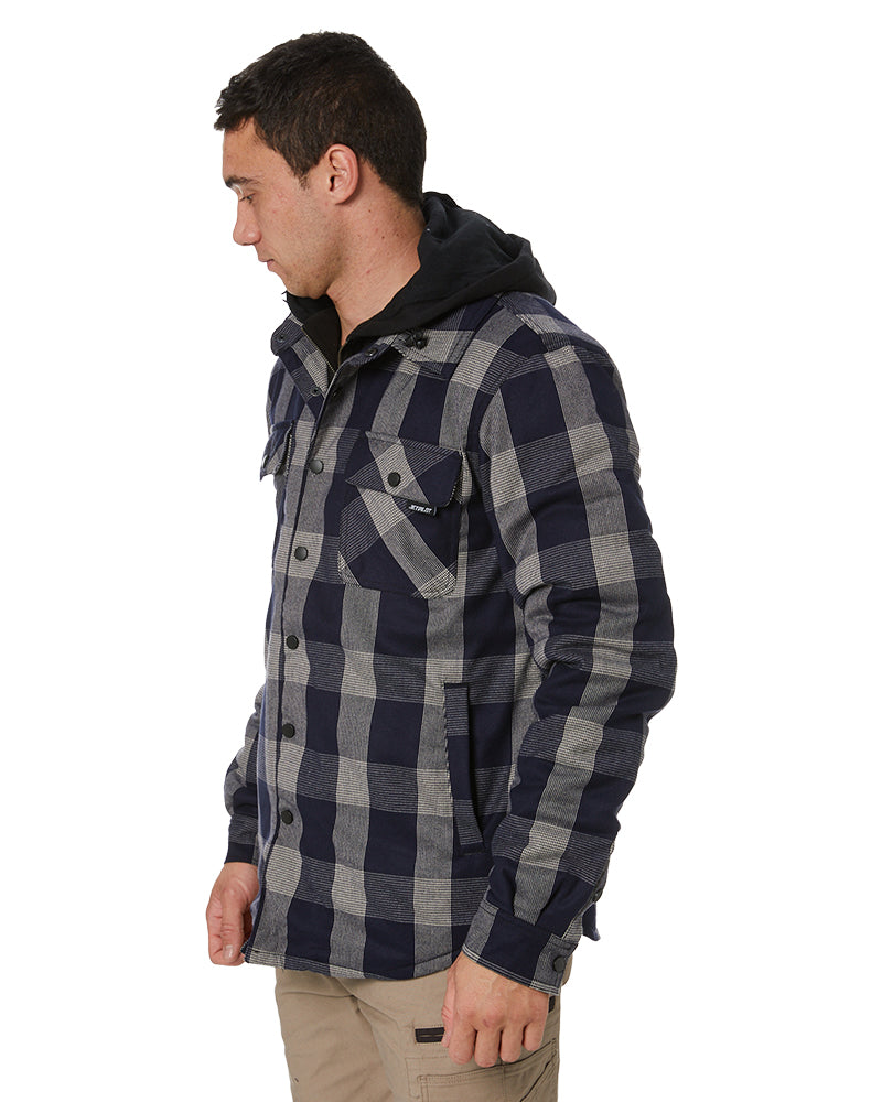 Quilted Flannel Jacket - Black