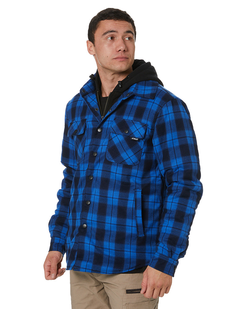 Jetpilot Quilted Flannel Jacket - Blue | Buy Online