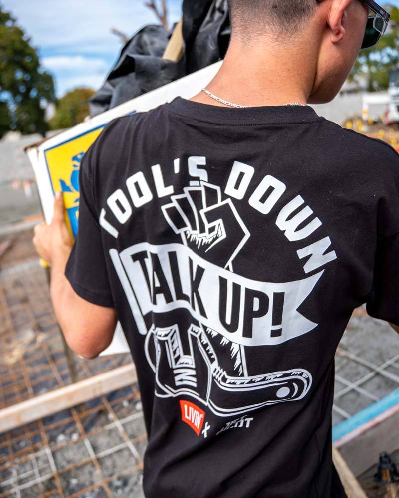 Tools Down Talk Up Tee - Black