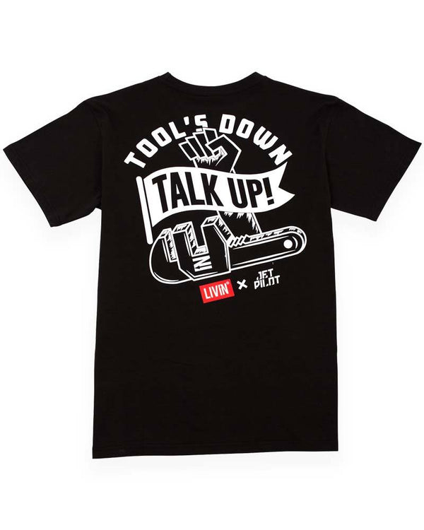 Tools Down Talk Up Tee - Black