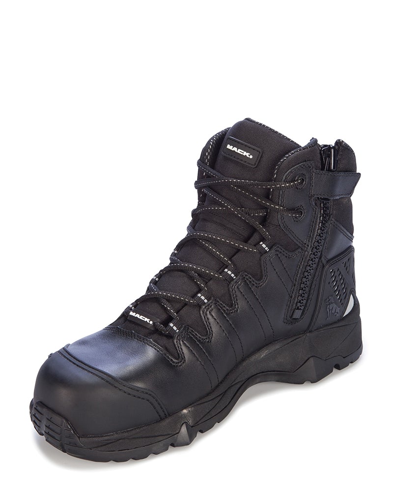 Octane Boot Mack Octane Lace Up Safety Boot with Zip - Black | Buy Online