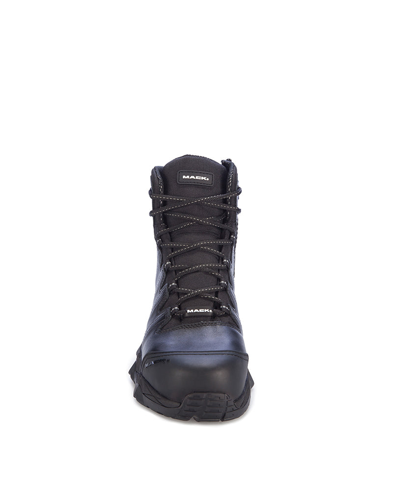 Octane Lace Up Safety Boot with Zip - Black