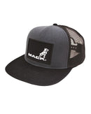 Flat Brim Trucker Hat - Black