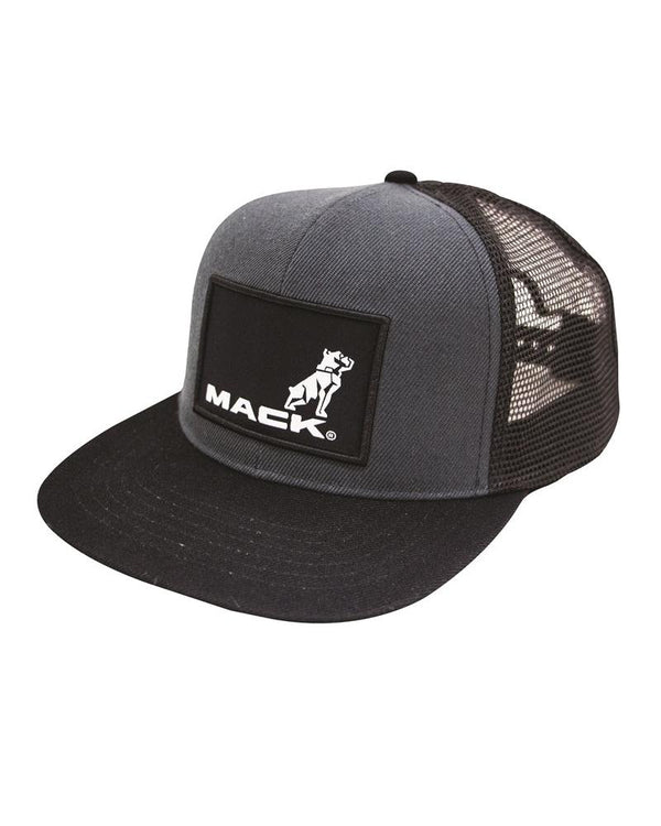 Flat Brim Trucker Hat - Black