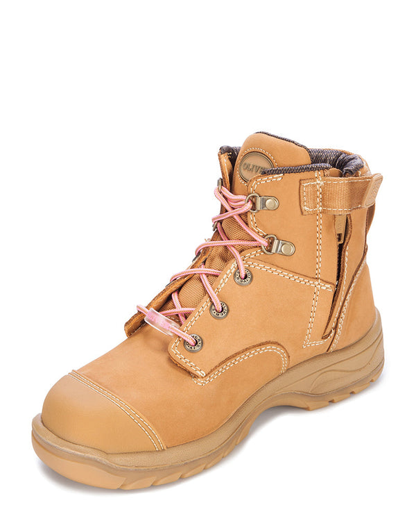 Ladies Zip Side Ankle Boot - Wheat