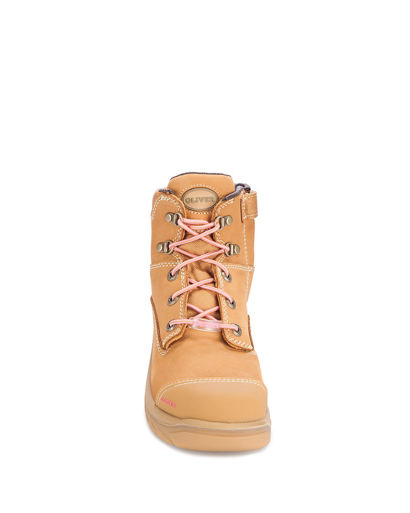 Ladies Zip Side Ankle Boot - Wheat