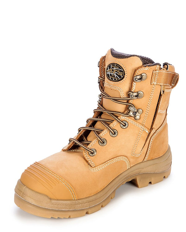 AT 55332Z Lace Up Zip Side Boot - Wheat