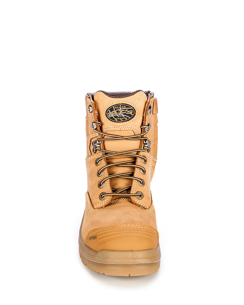 AT 55332Z Lace Up Zip Side Boot - Wheat