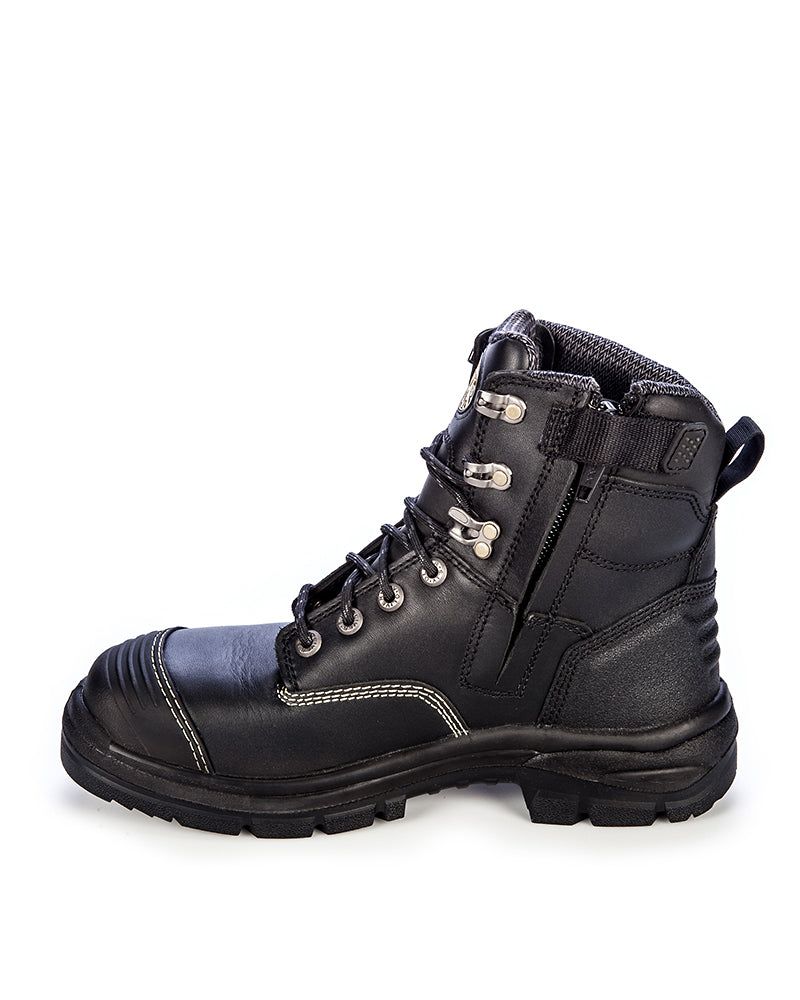 AT 55345Z Zip Side Lace Up Boot - Black