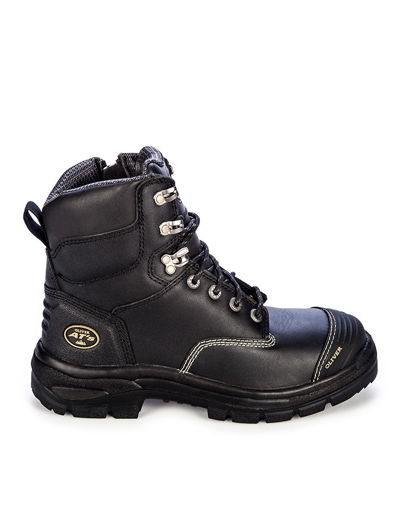 AT 55345Z Zip Side Lace Up Boot - Black