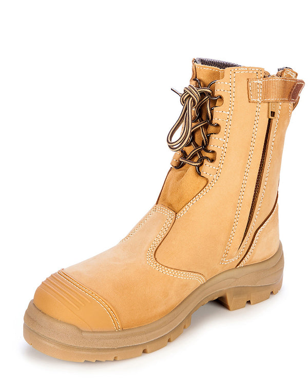 55385 High Leg Zip Sided Boot - Wheat