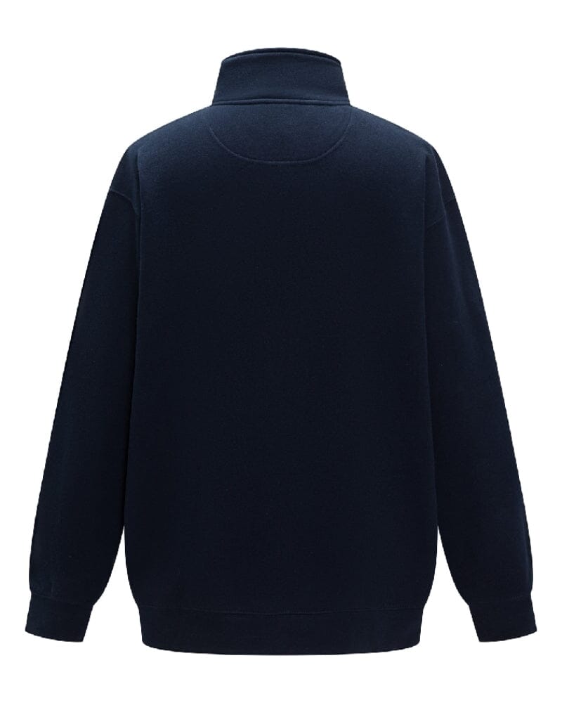 Womens Classic Zipper Fleece Pullover - French Navy