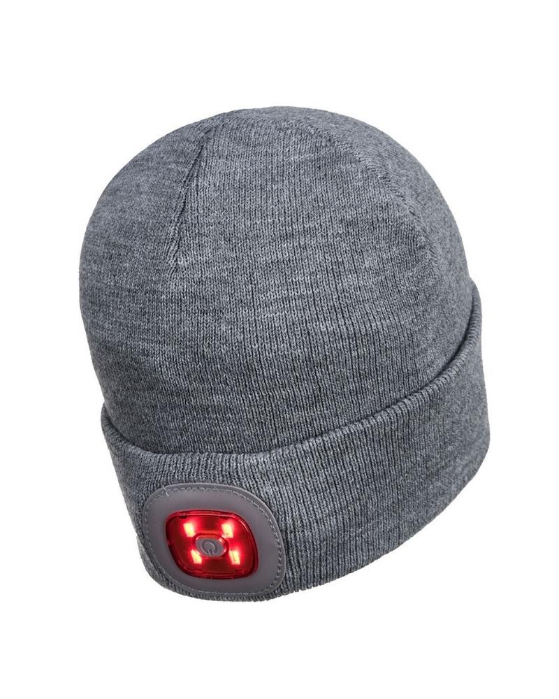 Rechargeable Twin LED Beanie - Grey