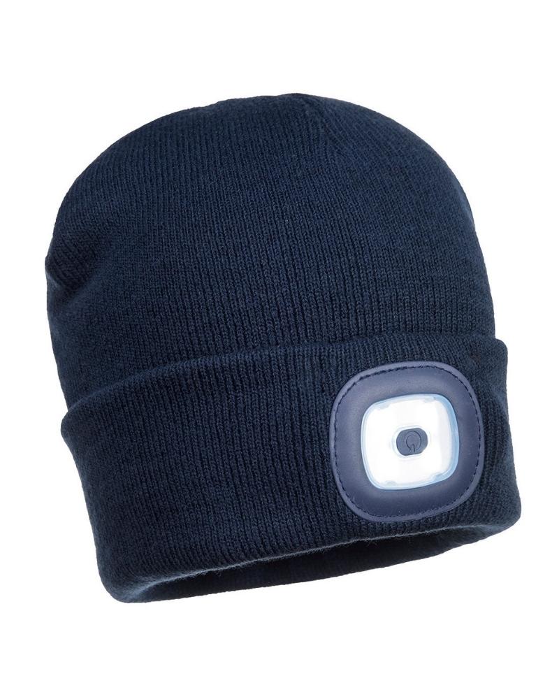 Rechargeable Twin LED Beanie - Navy