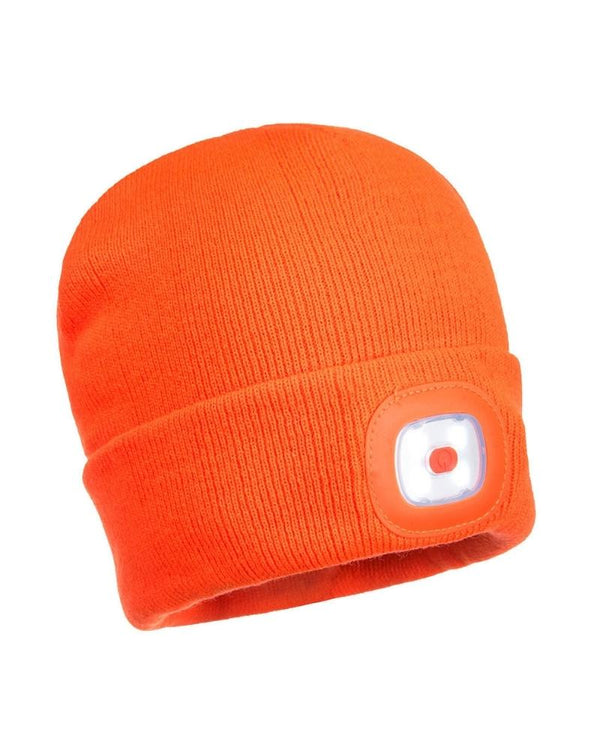 Rechargeable Twin LED Beanie - Orange