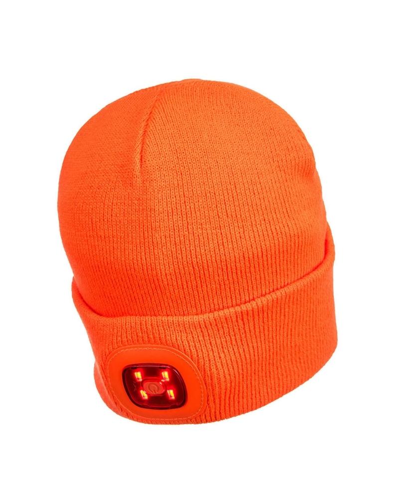 Rechargeable Twin LED Beanie - Orange