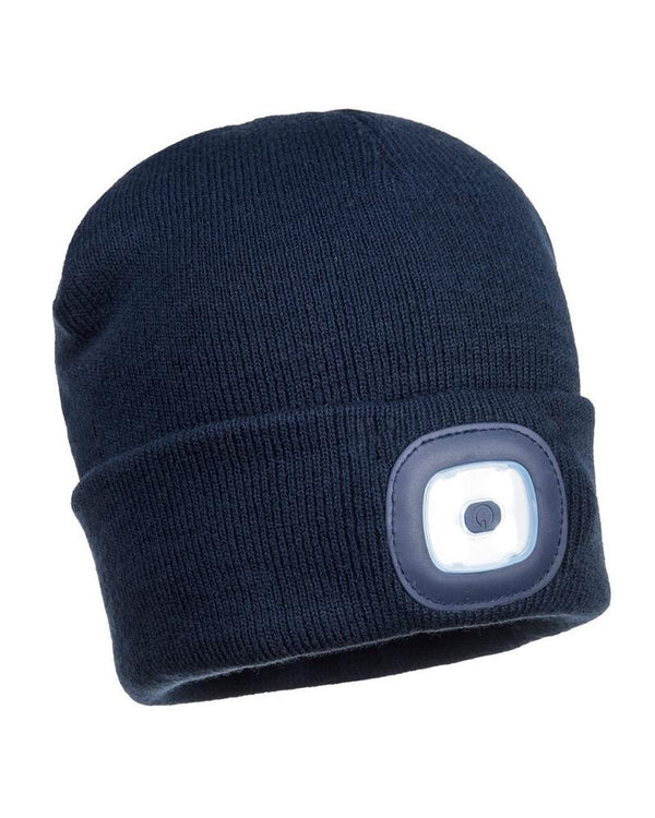 USB Rechargeable LED Light Beanie - Navy