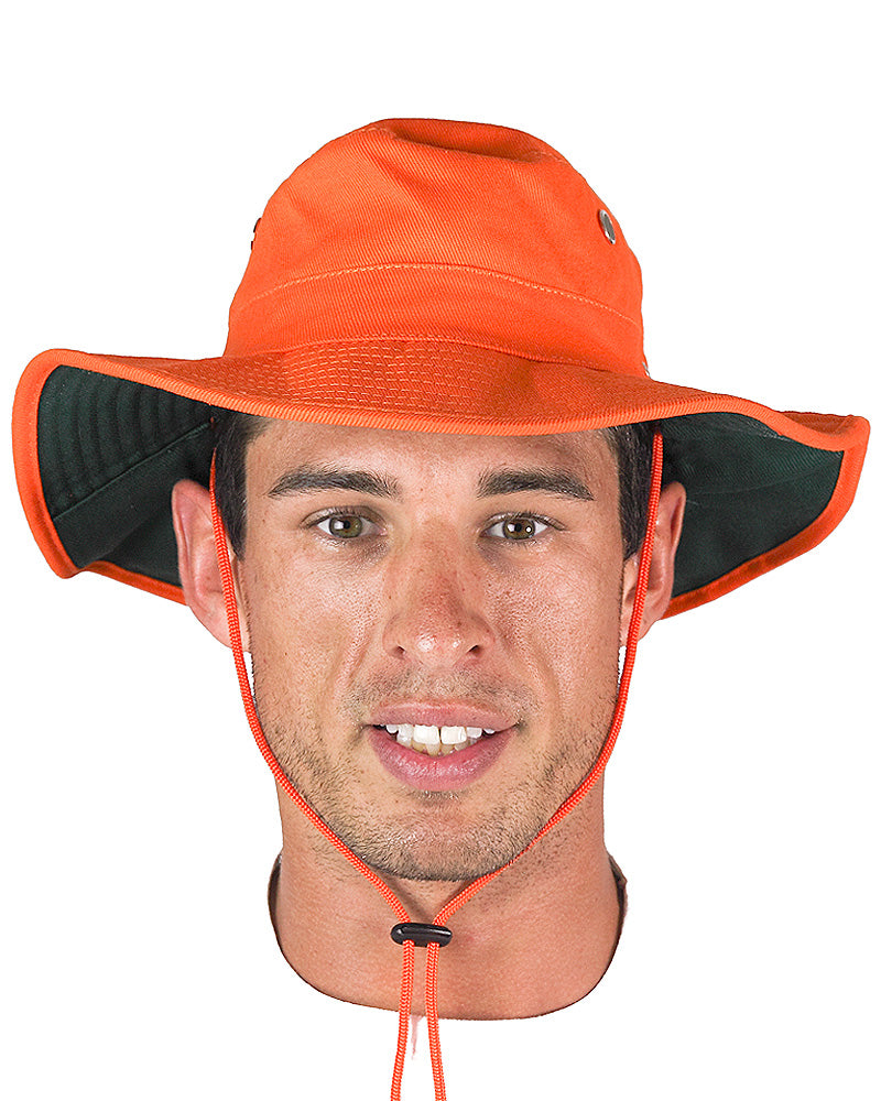 Wide Brim Hat - Orange