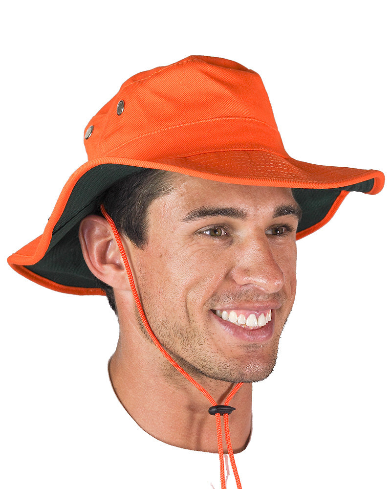 Wide Brim Hat - Orange