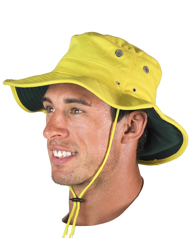 Yellow hot sale brim hat