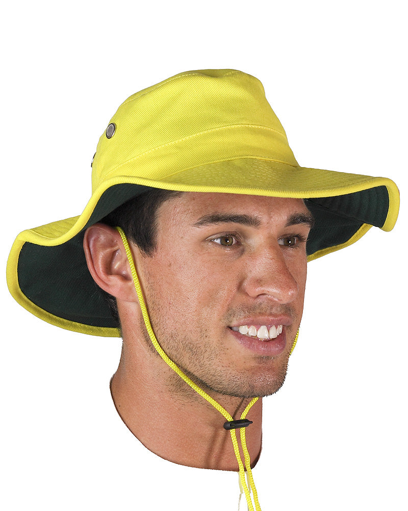 Yellow wide brim hat sale