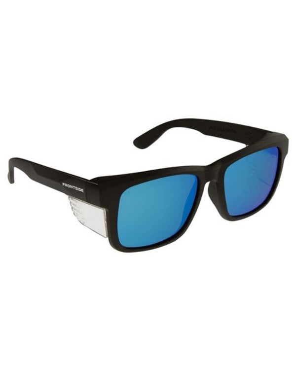Frontside Polarised Safety Glasses Blue Revo Lens - Black