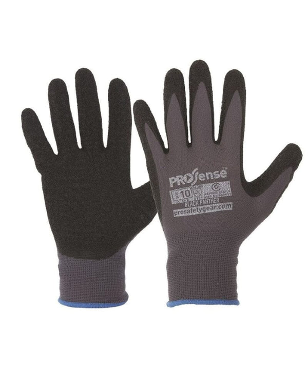 Black Latex Panther Glove 12 Pack - Black