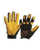 Pro-Fit Deer Skin Leather Glove - Black/Yellow
